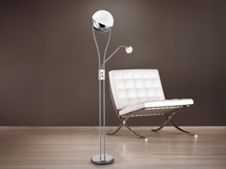 Trio Leuchten 'Chris' LED Stehlampe dimmbar, Metall chromfarben, Höhe 180 cm