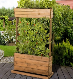 Home & Garden 301970108-HE Hochbeet mit Seilrankhilfen H145cm B50cm aus Holz