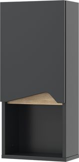 Badschrank Marelle Anthrazit/Artisan 30 x 67 cm mit Tür und offenem Fach Vicco