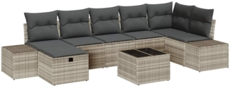 vidaXL Sofa Set mit Kissen 8 pcs Poly-Rattan 3360743