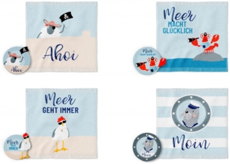 Magisches Handtuch 30x30 la vida Geschenk für Dich :-) Auswahl Meerfreunde Möwe 378851