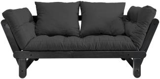 KARUP DESIGN Futonsofa BEAT Gestell Schwarz Matratze Dunkelgrau