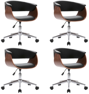 vidaXL Drehbare Esszimmerstühle 4 Stk. Schwarz Kunstleder, Drehbar [3054873]