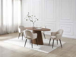 Vente-unique - Esstisch 6 Personen - Nussbaumfurnier - Holzfarben dunkel - ANTELADA