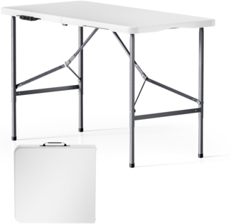 Wiltec Campingtisch klappbar 122 x 60 x 75 cm Klapptisch mit Tragegriff Partytisch Biertisch Gartentisch Buffettisch Bierzeltgarnitur Camping Tisch faltbar