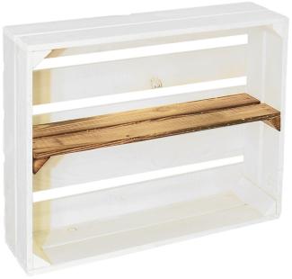 CHICCIE 6 Set Holzregal Schmalhanz 50x40x15cm - Weiß Geflammt 1x Langes Regal