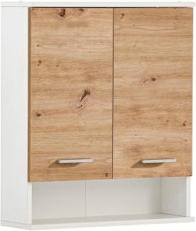 Schildmeyer Hängeschrank Palermo, Holzwerkstoff, Mattweiß/Artisan Eiche Dekor, 59,8 x 20,5 x 70,8 cm (B/T/H)