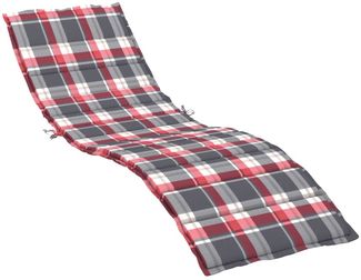 vidaXL Sonnenliegen-Auflage Rot Karomuster 200x70x3 cm Oxford-Gewebe 314231