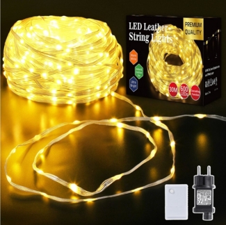 Elegear Lichterkette LED Lichterkette Außen & Innen mit Lauflichteffekt, warmweiß, 400 LEDs, Weihnachtsbeleuchtung für Balkon, Fenster, Garten mit Stecker