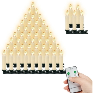 Gotoll LED-Christbaumkerzen LZ20-40 20/30/40er Kabellose Weihnachtsbaum kerzen, Weihnachtskerzen kabellos Weihnachtsbaumschmuck mit Fernbedienung