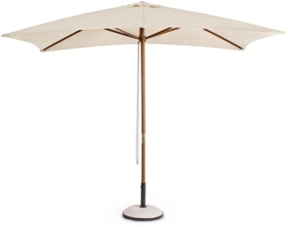 Natur24 Ampelschirm Syros Sonnenschirm 300 x 200 x 250 cm Holz Stahl Polyester Natur Beige