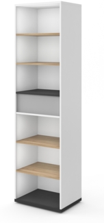 Bücherregal Imola Standregal 55cm weiß graphit grau Salisbury Eiche