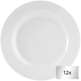 Home4You Dessertteller, Ø 20 cm, Weiß, Porzellan, (12 St)