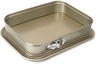 Rechteckige Antihaft Springform Backdose 39x28cm Gold