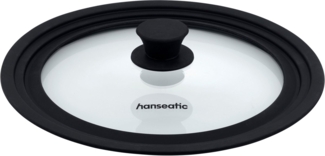 Hanseatic Universaldeckel hanseatic, passend für Pfannen und Töpfe Ø 24 - 28 cm, (1-tlg), Deckel mit Silikonrand, Sichtfenster und wärmeabweisendem Knopf