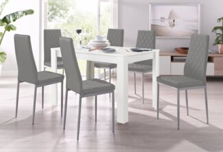 INOSIGN Essgruppe TOPSELLER! Tisch, Stuhl, OTTOs Choice, (Set, 5-tlg, 5tlg. Set. Tisch 120 cm plus 4 Stühle), Tisch 120 cm, 4 Stühle in Lederoptik