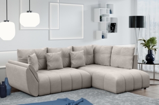 AX LIVING Kayseri Eckschlafcouch mit Bettkasten 266 cm beige