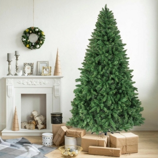 WHEELYOU Künstlicher Weihnachtsbaum PVC Weihnachtsbaum mit beleuchtung, 900–1050 Spitzen, einfacher Aufbau, Nordmanntanne, Voller, realistischer Weihnachtsbaum mit integrierten LED-Lichtern