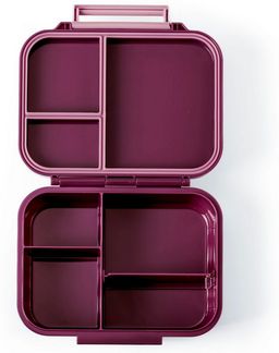 LEKKABOX Lunchbox Mini Kinder Bentobox, 3 Fächer - Brotdose Vesperdose Brotbüchse, Für feuchte Lebensmittel auslaufsicher, inkl. extra Trenner