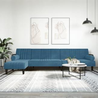 vidaXL Schlafsofa in L-Form Blau 260x140x70 cm Samt