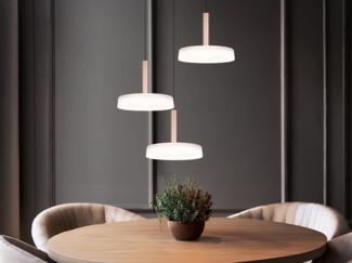 LED Pendelleuchte CELESTE 3-flammig höhenverstellbar Glas Weiß, Ø 35cm