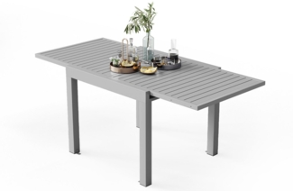 HOMALL Gartentisch 81.5*81.5/163*81.5CM Gartentisch 4/6 Gartenstühle (81.5*81.5 mit 4 Stühlen, 81.5*163 mit 6 Stühlen, Aluminium ist leicht zu reinigen, korrosionsbeständig und rostfrei)