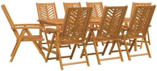 vidaXL Garten Essgruppe 9 pcs Braun 200 x 90 x 74 cm Akazie Massivholz 3154126