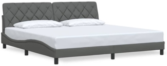 vidaXL Bettgestell ohne Matratze Dunkelgrau 200x200 cm Stoff 3310623