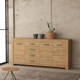 FORTE Havanna Kommode, Holzwerkstoff, Braun, 206 x 95,7 x 42,2 cm