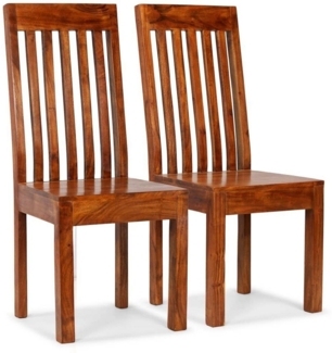 DOTMALL Holzstuhl 2er Set Breitlehner 43 x 43 x 104 cm Massivholz mit Honigfarbenem Finish