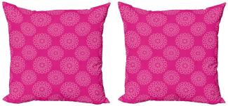 Abakuhaus Kissenbezüge Modern Accent Doppelseitiger Digitaldruck, (2 Stück), Hot Pink Geometrische Blumen-Motiv