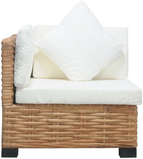 vidaXL Ecksofa mit Kissen Natürliches Rattan 286279