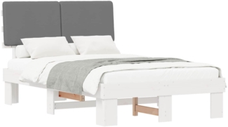 vidaXL Bettgestell mit gepolstertem Kopfteil Hellgrau 120 x 200 cm 877493