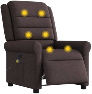 vidaXL Massagesessel Elektrisch Dunkelbraun Stoff 3303309
