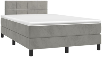 vidaXL Boxspringbett mit Matratze Hellgrau 120x190 cm Samt 3269837