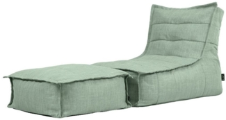 icon Sitzsack Sitzsackgarnitur mit Liege und Fußhocker „Dolce“ (Spar-Set, 1 x Sitzsack, 1 x Fußhocker), 75 x 75 x 96 cm, Made in Germany, UV-beständig, wetterfest