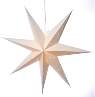 MARELIDA LED Stern Papierstern Luna Weihnachtsstern Faltstern Leuchtstern 70cm Kabel