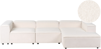 3-Sitzer Ecksofa Bouclé weiß linksseitig APRICA