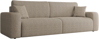 Schlafsofa Pixalo Cord mit 2 Bettkästen und Schlaffunktion (Farbe: Poso 02)