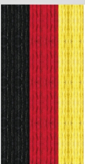 Flauschvorhang 80x185 cm in Unistreifen schwarz - rot - gelb, perfekter Insekten- und Sichtschutz für Ihre Balkon- und Terrassentür, viele Farben