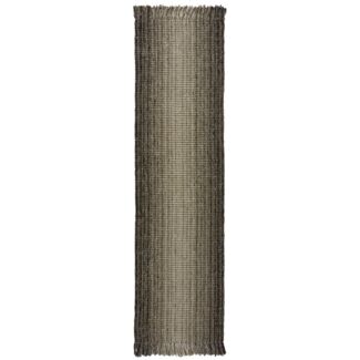 Kadima Design Luxus Handgewebter Teppich - Jute & Wolle Mix - "Weaver". Farbe: Grau, 60x230 cm