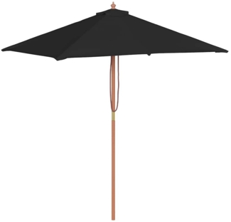 vidaXL Sonnenschirm mit Holzmast Schwarz 150x200 cm 313884