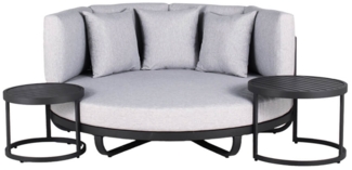 Outdoor Daybed Ø 170cm Sonneninsel Sonnenliege Gartenliege Gartenliege grau