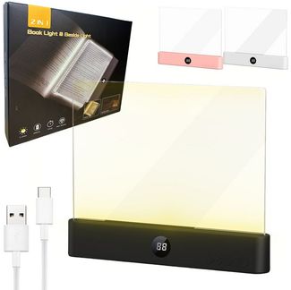 PRIISF LED Leselampe Leselicht Buch tragbare Flache Buchlicht Leselampe Lesehilfe Buchlampe, Hochauflösender-Transparenter-PC-Linse, 3 Lichtfarben Dimmbare LED Klemmleuchte Buch Licht Wiederaufladbare, HD-Klar Lampentafel Ultra-Klar Geschmeidige abrieb...