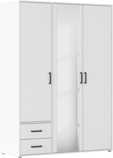 rauch Drehtürenschrank Kleiderschrank Schrank Garderobe Wäscheschrank VOYAGER (in 3 verschiedenen Ausstattungen BASIC/CLASSIC/PREMIUM) mit modernen Griffen in Graumetallic, inkl. Schubkästen und Spiegel