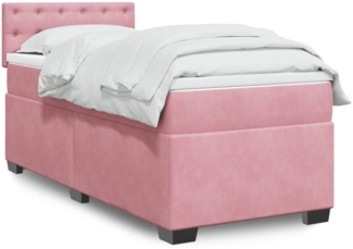 vidaXL Boxspringbett mit Matratze Rosa 90x190 cm Samt 3286191