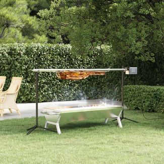 vidaXL Grill Silbern 118 x 42 x 30,5 cm Edelstahl 319969