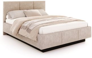 FDM Polsterbett ALMADA modern mit Bettkasten MADE IN EU - mit Ottawa Bezug (verfügbar 90x200 120x200 140x200 160x200 180x200cm, Bettrahmen, Bett, mit großen gepolsterten Kopfteil, mit Bettkasten zum aufklappen), Hebbarer Metallrahmen, Bettkasten