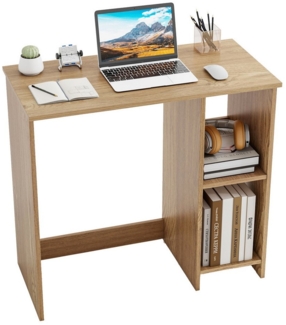 COSTWAY Schreibtisch, mit 2 Fächern, für kleine Räume, bis 130kg, 80x40x74cm