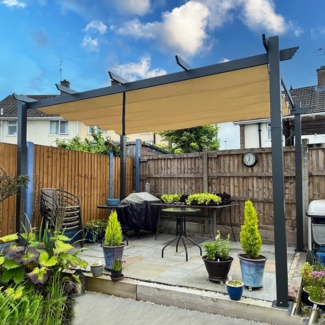 PURPLE LEAF Pergola 3x4m Aluminium Gartenpavillon Wasserdicht UV-Schutz